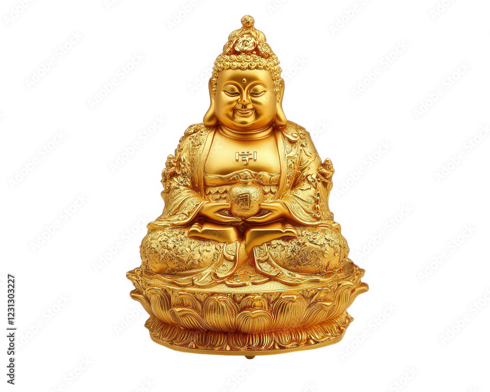 Golden Buddha statue, symbolizing peace and tranquility, isolated on transparency background. This exquisite piece captures essence of serenity and spirituality Golden Buddha statue, symbolizing peace and tranquility, isolated on transparency background. This exquisite piece captures essence of serenity and spirituality