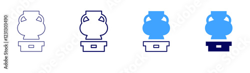 Tabletop kiln icon in 4 different styles. Thin Line, Line, Bold, and Bold Line. Duotone style. Editable stroke