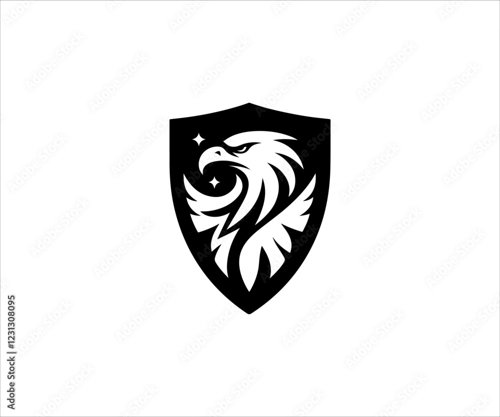 Eagle head shield logo design vector template. Eagle head logo design Eagle head shield logo design vector template. Eagle head logo design