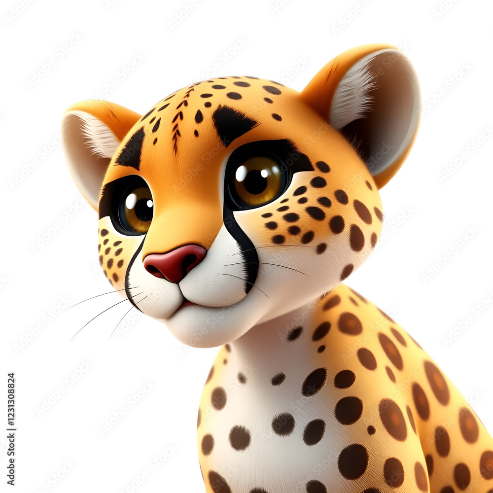 Fototapeta premium cheetah cartoon isolated on white