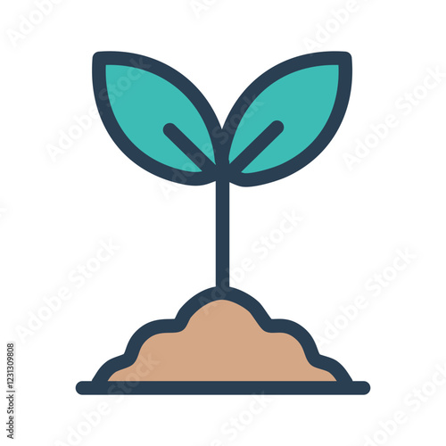 Seed Growth Icon - Simple Plant Seed Vector Design