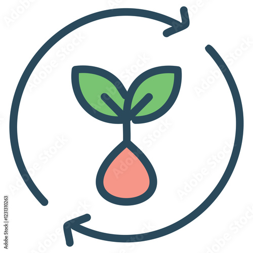 Seed Growth Icon - Simple Plant Seed Vector Design