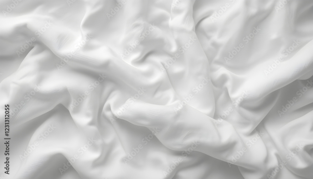 Close-up of Draped White Fabric Texture Close-up of Draped White Fabric Texture