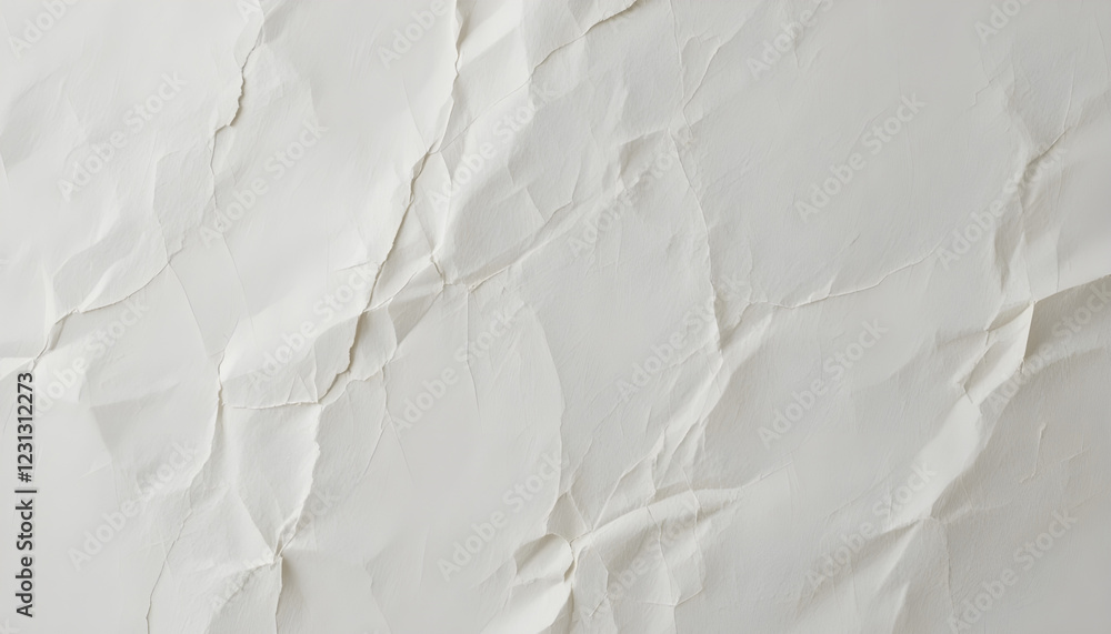 Close-up of Textured Crumpled White Paper Close-up of Textured Crumpled White Paper