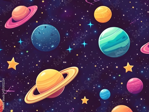 Vibrant Cosmic Patterns in the Boundless Expanse of the Infinite Universe