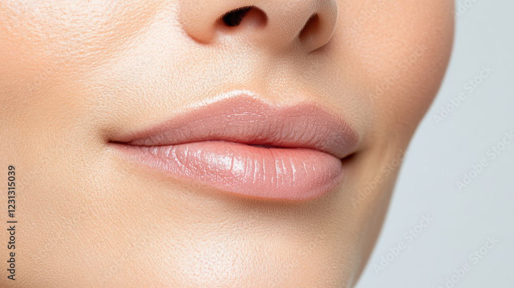 Soft illuminated lips with natural shine and smooth texture Soft illuminated lips with natural shine and smooth texture