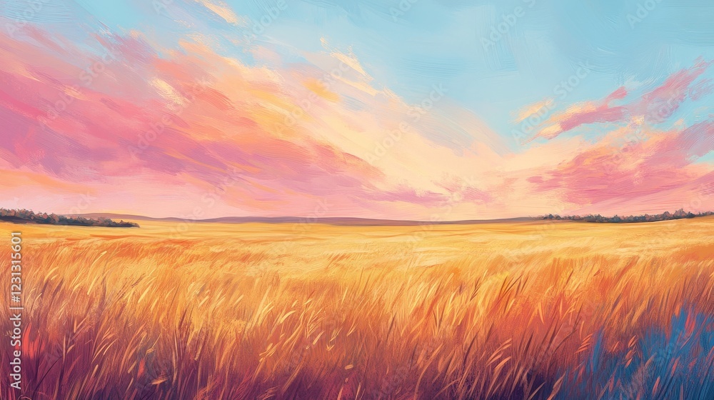Golden Wheat Field at Sunset Golden Wheat Field at Sunset