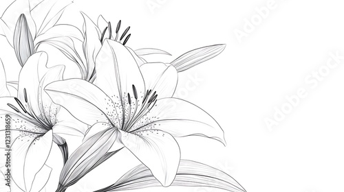 Elegant black and white lily flowers photo