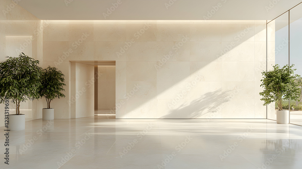 Modern lobby sunlight plants minimalist design Modern lobby sunlight plants minimalist design