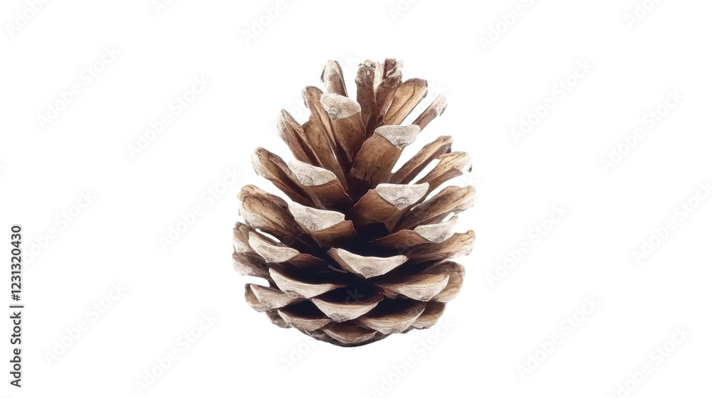 Single pine cone on transparent background exhibiting intricate details Single pine cone on transparent background exhibiting intricate details