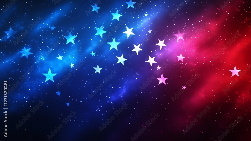 Obraz premium Celebrate Labor Day with a stunning blue-white-red gradient banner. Perfect for events, promotions, and social media. Honor workers with style