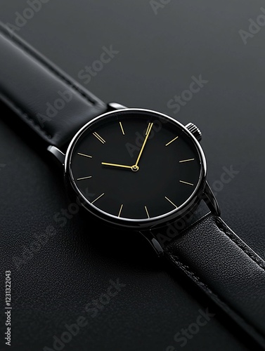 Wallpaper Mural Elegant watch mockup on a sleek black surface, ideal for product promotion and e-commerce displays. Torontodigital.ca