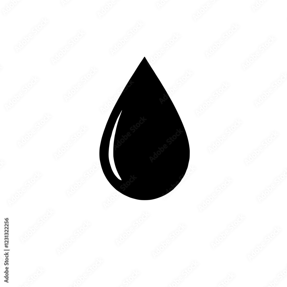 Single Black Water Drop Icon: A simple yet powerful icon of a single water drop, symbolizing purity, life, and the essential nature of this precious resource. Single Black Water Drop Icon: A simple yet powerful icon of a single water drop, symbolizing purity, life, and the essential nature of this precious resource.