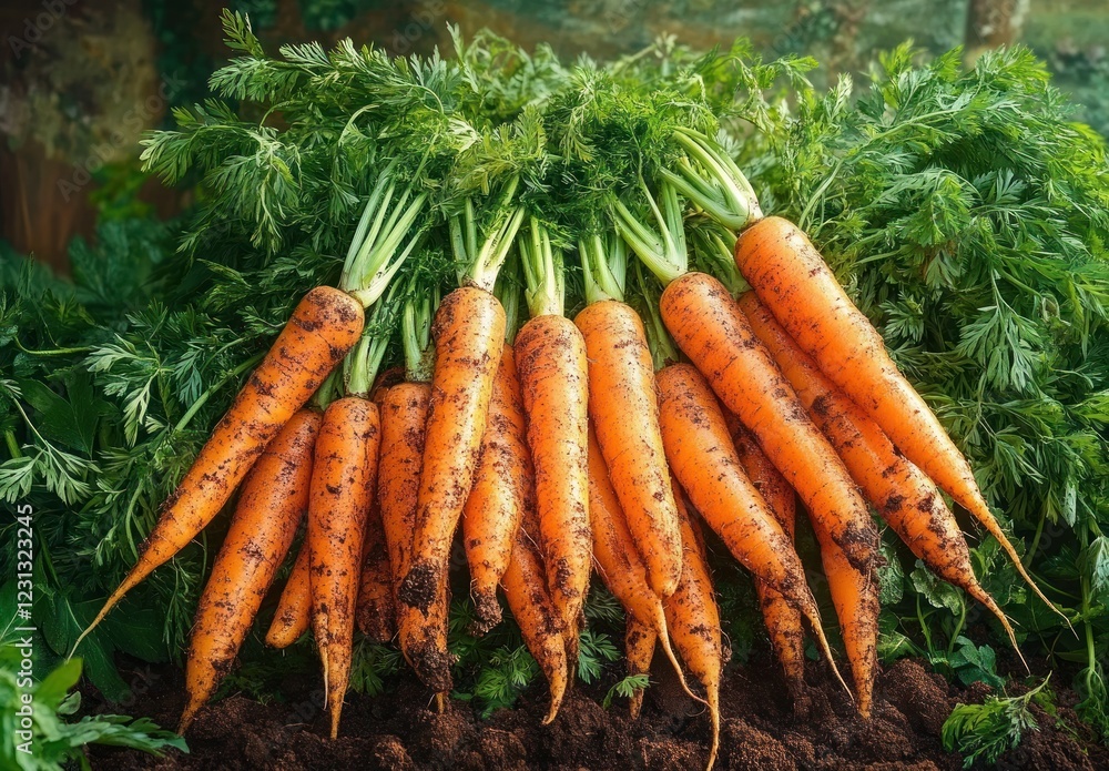 Harvest of Fresh Carrots in Vibrant Still Life Harvest of Fresh Carrots in Vibrant Still Life