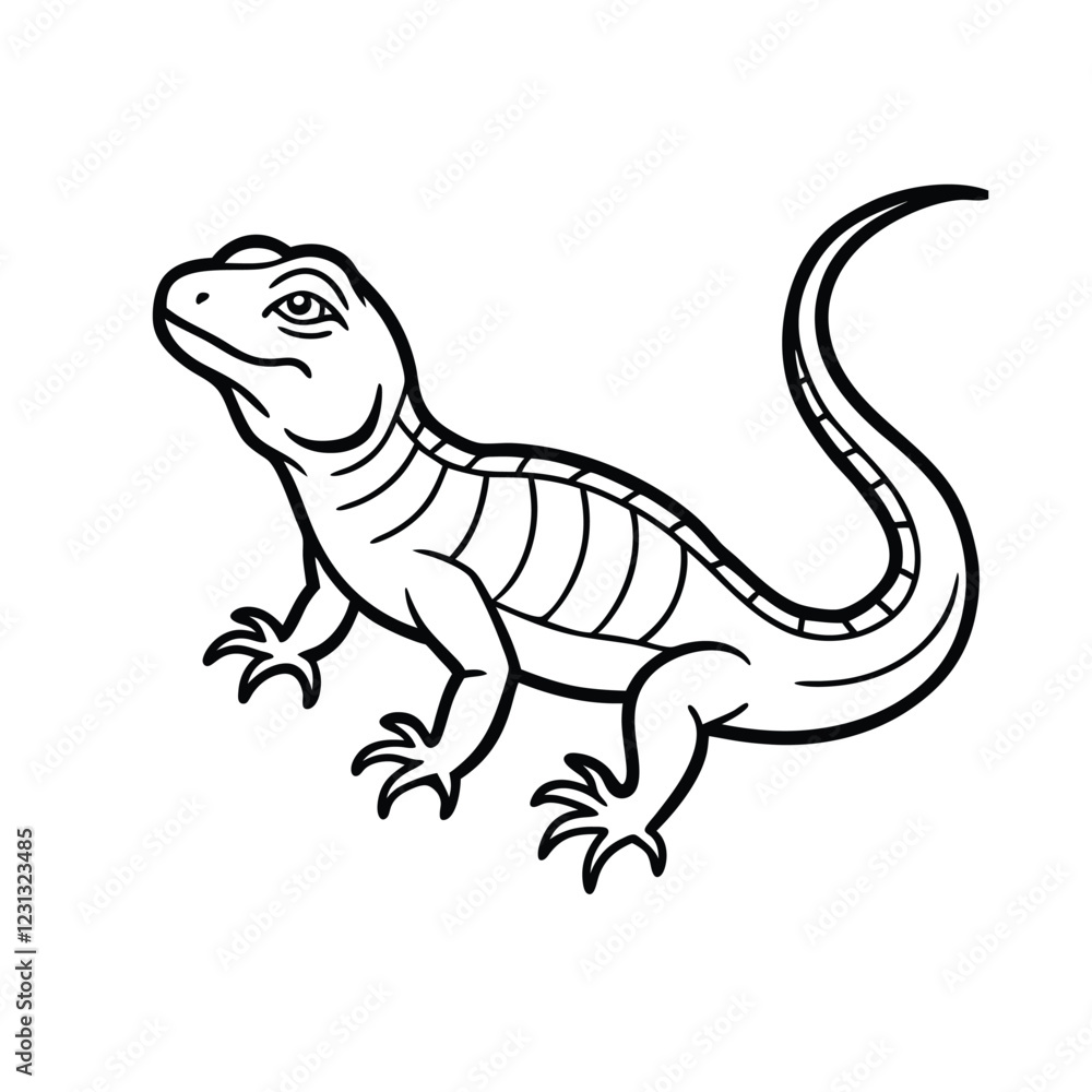 Obraz premium lizard line art vector on white background