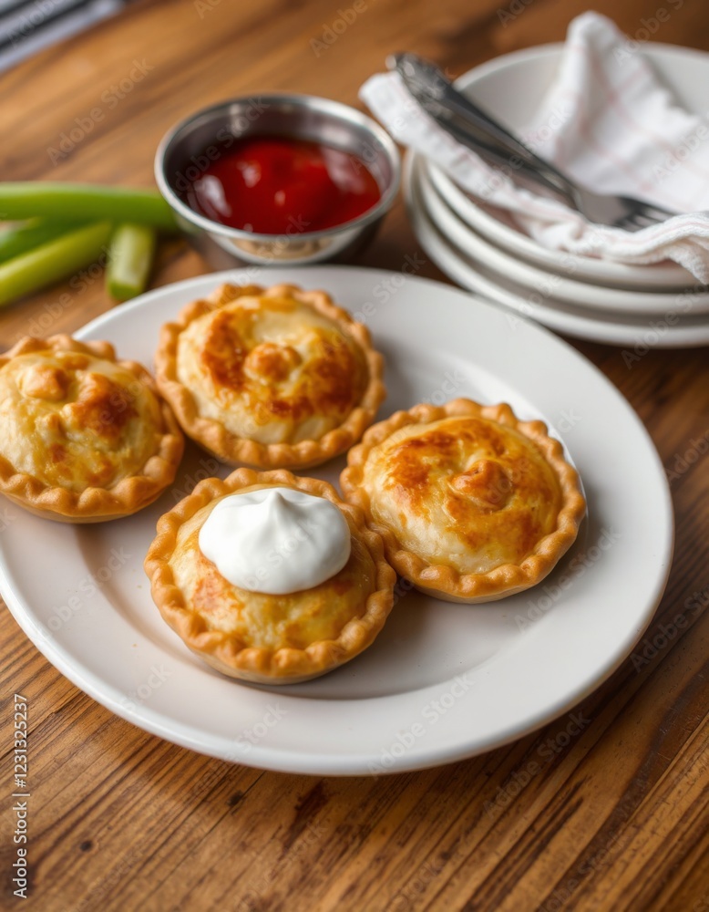 Fried pies in the kitchen in a restaurant or café Fried pies in the kitchen in a restaurant or café