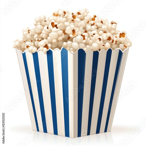 Striped Big Popcorn box including clipping path