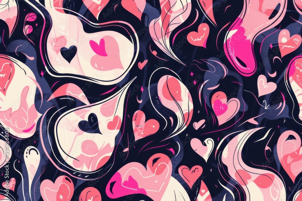 Naklejka premium Valentines Day, Valentines Background, Valentines Pattern