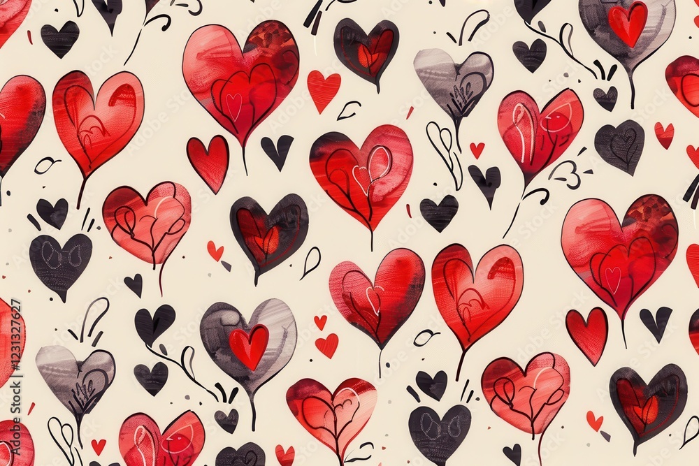 Fototapeta premium Valentines Day, Valentines Background, Valentines Pattern