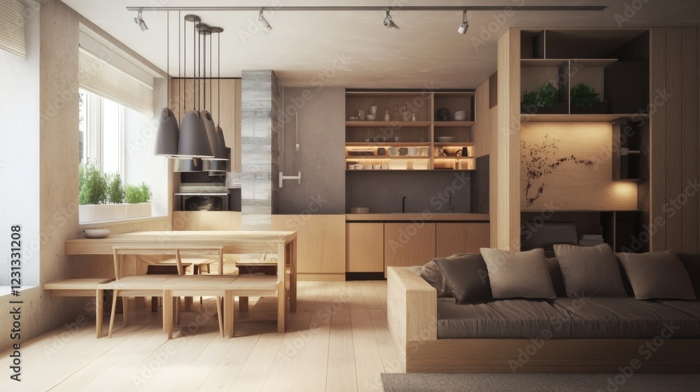 Modern Minimalist Japanese-Style Apartment Interior Design Modern Minimalist Japanese-Style Apartment Interior Design
