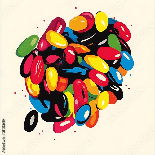 Colorful jelly beans abstract art photo