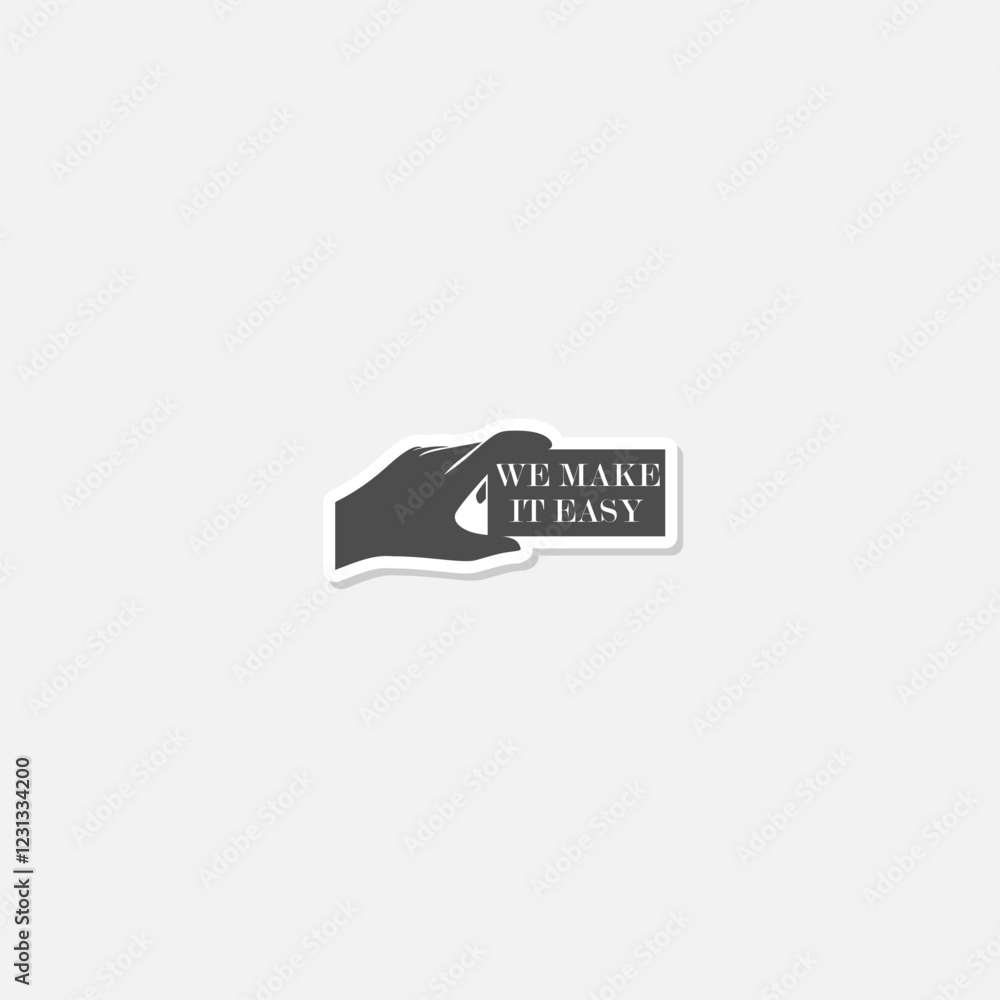 We make it easy icon sticker isolated on gray background We make it easy icon sticker isolated on gray background