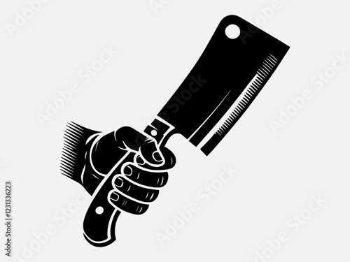 Kitchen Cleaver Silhouette Vector Illustration