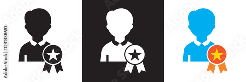 Expert icon set. Containing advice, competence, expertise, knowledge, skill, specialist, etc. isolated on white and black background. vector illustration. EPS 10