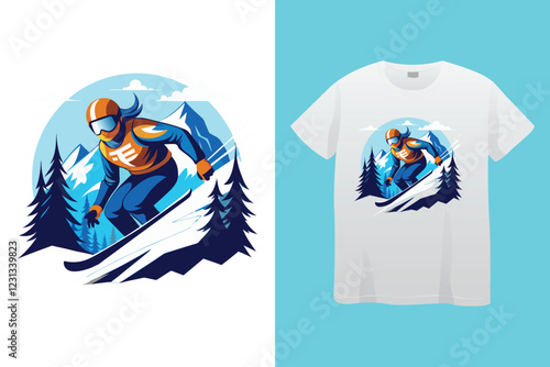 Winter sports t shirt design vector illustration