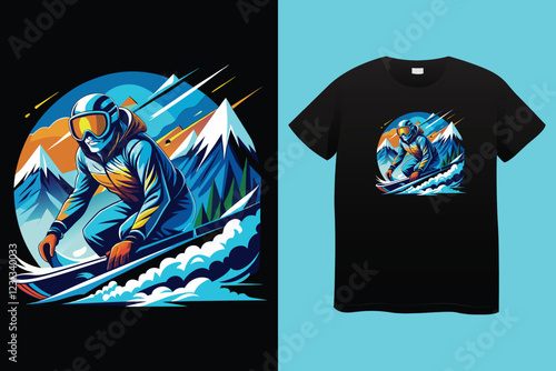 Winter sports t shirt design vector illustration
