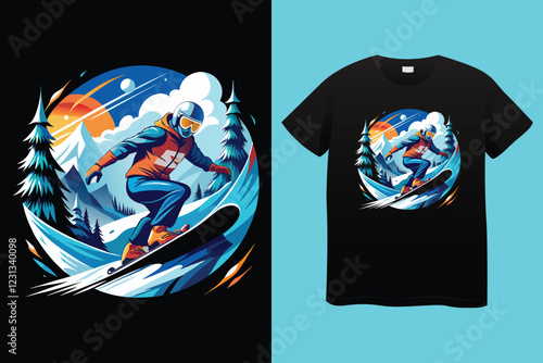 Winter sports t shirt design vector illustration