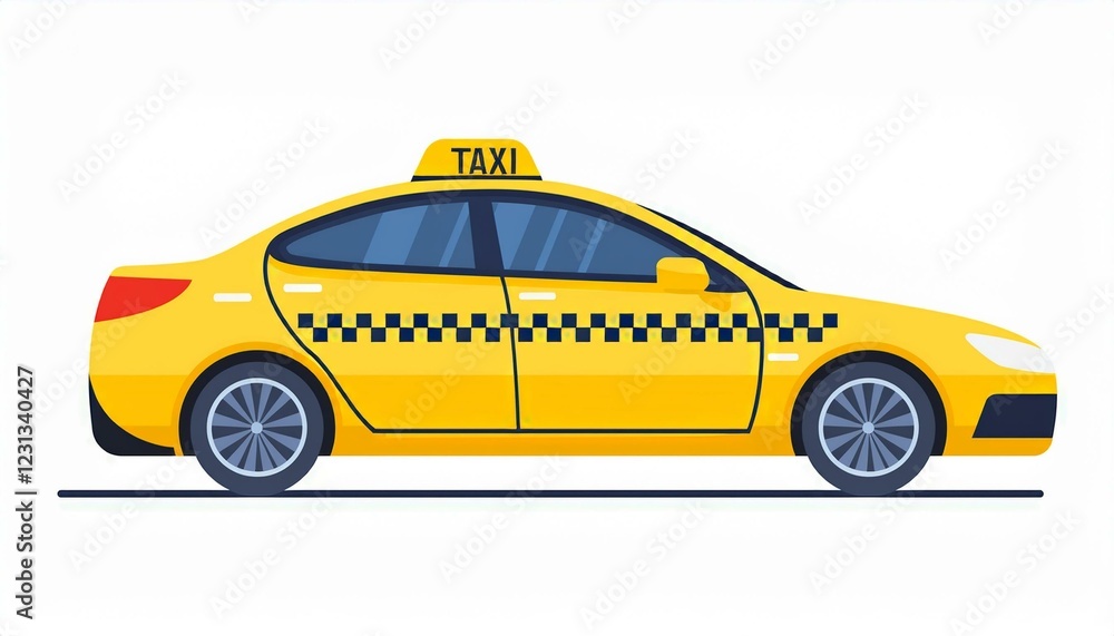 yellow taxi car. Yellow taxi car Vector illustration in flat design. isolated on white background yellow taxi car. Yellow taxi car Vector illustration in flat design. isolated on white background
