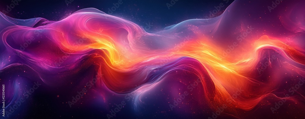 Obraz premium Abstract Swirling Design with Purple and Orange Hues Dynamic Shadows and Soft Focus Background