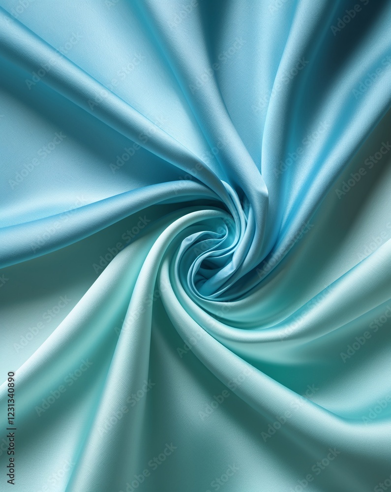 Obraz premium A soft sky blue transitioning into pale ocean teal silk fabric gradient background