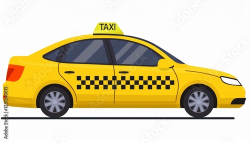 yellow taxi car. Yellow taxi car Vector illustration in flat design. isolated on white background