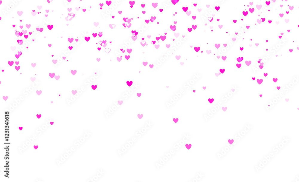Pink hearts falling on transparent background Pink hearts falling on transparent background