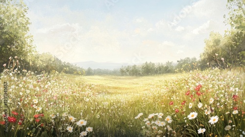 Wallpaper Mural A Summer Meadow with Wildflowers Torontodigital.ca