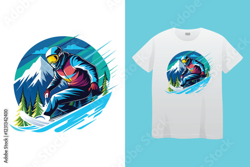 Winter sports t shirt design vector illustration