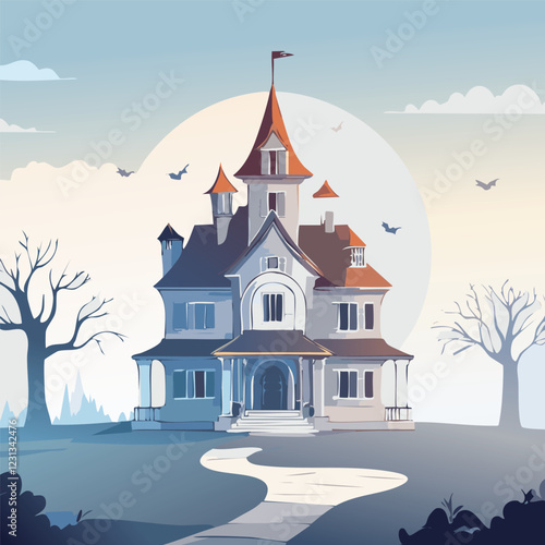 Spooky Haunted Mansion Vector illustration