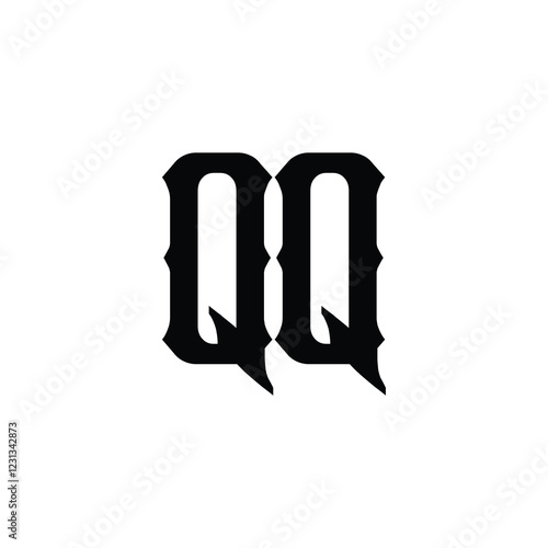QQ monogram logo design letter text name symbol monochrome logotype alphabet character simple logo