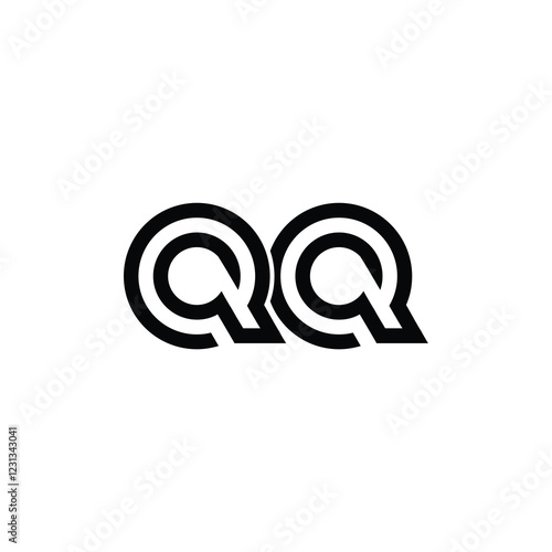 QQ monogram logo design letter text name symbol monochrome logotype alphabet character simple logo