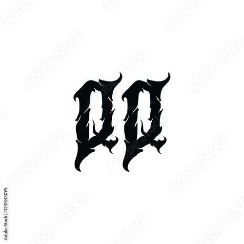 QQ monogram logo design letter text name symbol monochrome logotype alphabet character simple logo