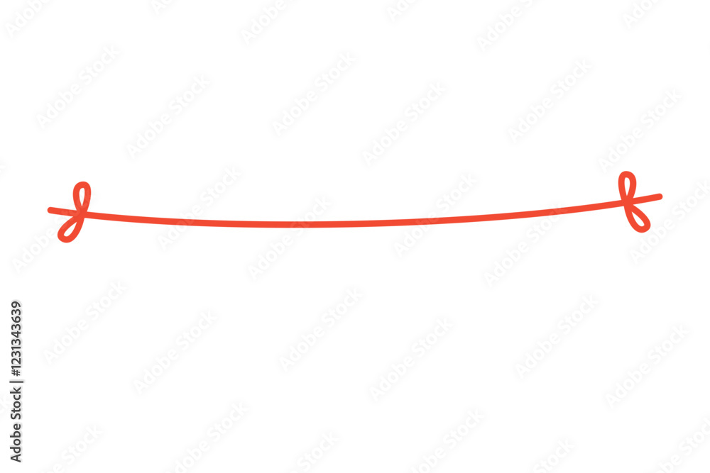 Red ribbon doodle line border frame. Holiday celebration, gift, anniversary concepts. Flat hand drawn decorative vector design isolated illustration. Red ribbon doodle line border frame. Holiday celebration, gift, anniversary concepts. Flat hand drawn decorative vector design isolated illustration.