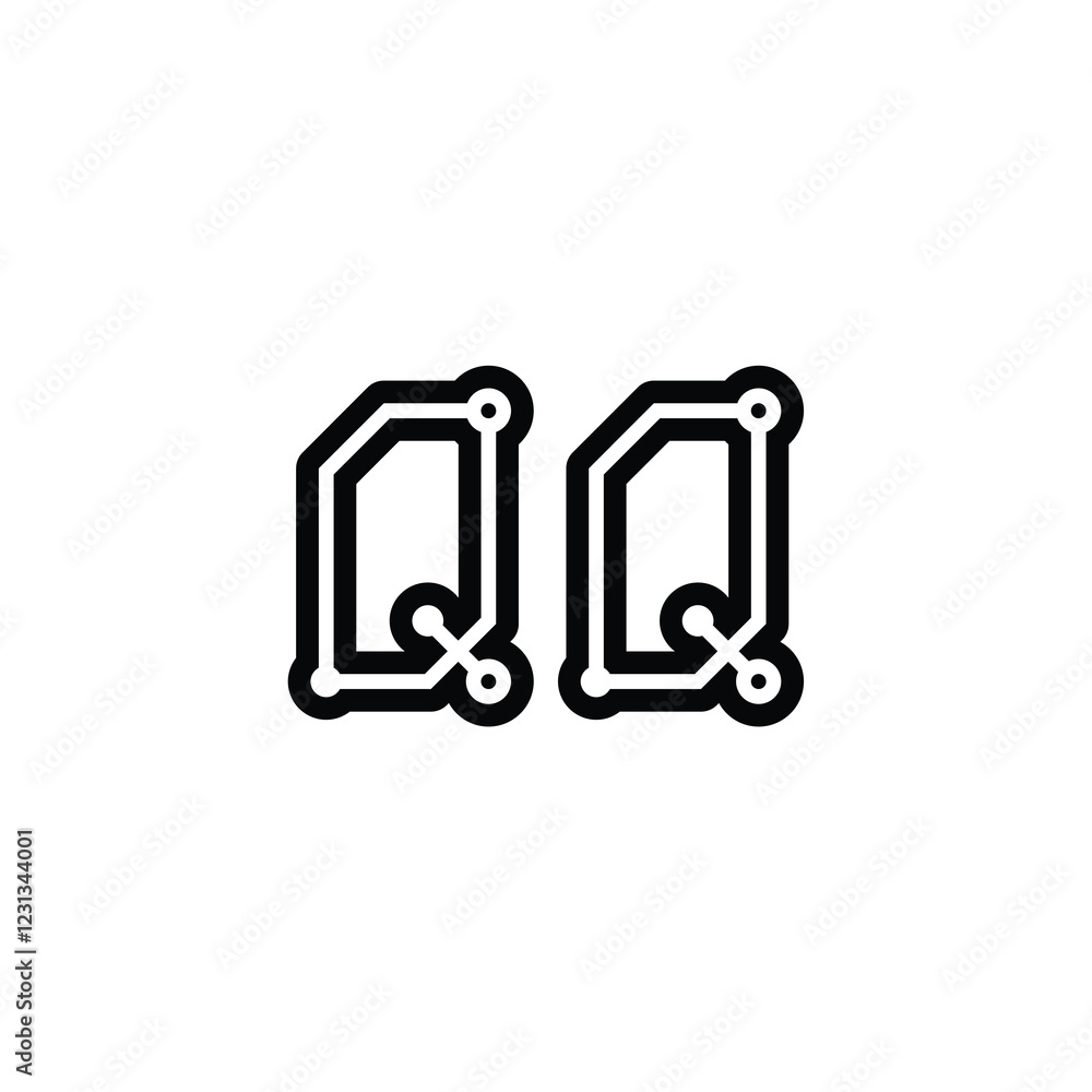 QQ monogram logo design letter text name symbol monochrome logotype alphabet character simple logo QQ monogram logo design letter text name symbol monochrome logotype alphabet character simple logo