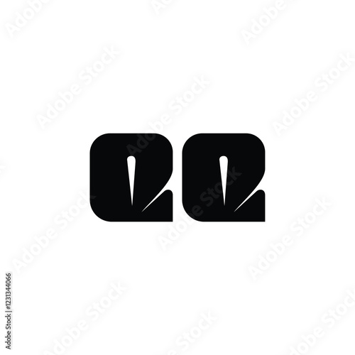 QQ monogram logo design letter text name symbol monochrome logotype alphabet character simple logo