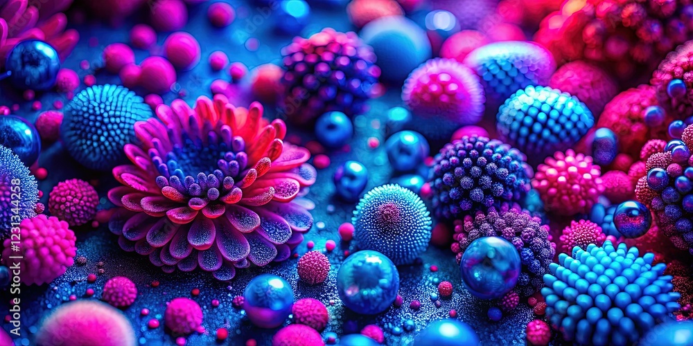 Obraz premium 80s Retro Abstract Blue Pink Texture Macro Background Pop Art Stock Photo