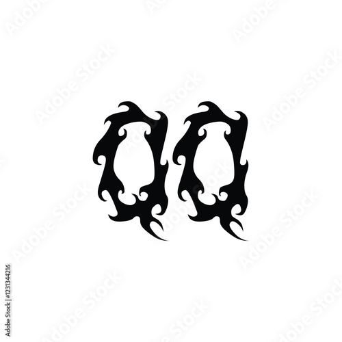 QQ monogram logo design letter text name symbol monochrome logotype alphabet character simple logo