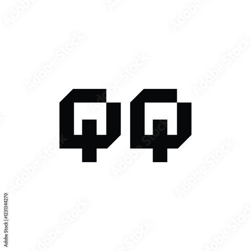 QQ monogram logo design letter text name symbol monochrome logotype alphabet character simple logo