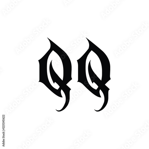 QQ monogram logo design letter text name symbol monochrome logotype alphabet character simple logo