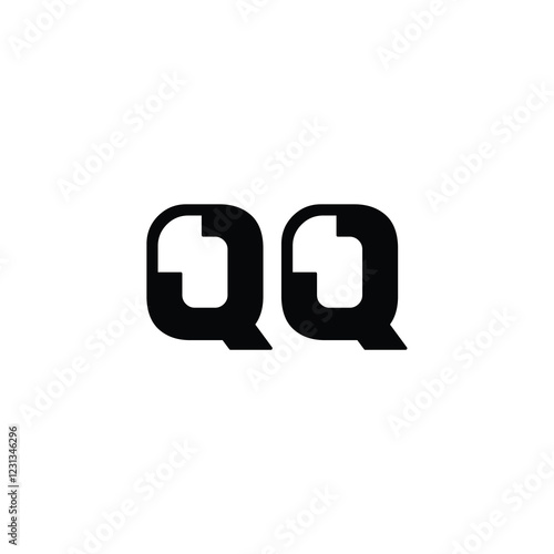 QQ monogram logo design letter text name symbol monochrome logotype alphabet character simple logo
